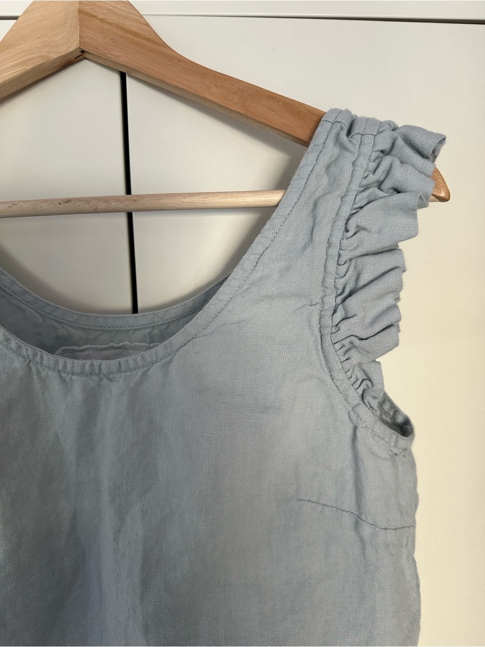 Not Perfect Linen ruffle tank